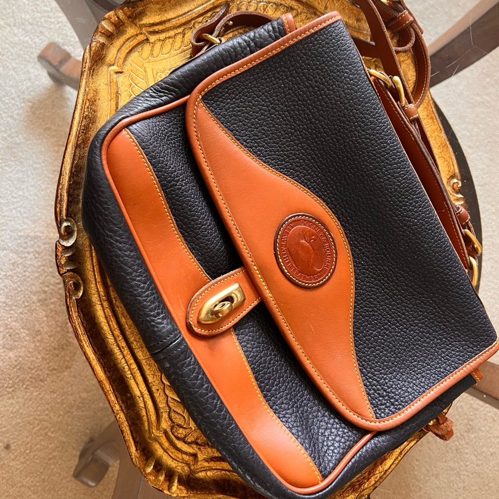 Dooney & Bourke Navy and Tan Leather Bag
